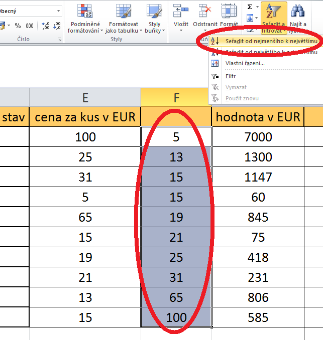 Pokročilé použití MS Excel při tvorbě elektronických výukových materiálů 23 Průměrná hodnota výrobku v daném modelovém příkladu je 30,90 EUR.