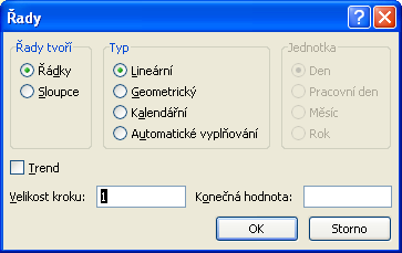 Zde na obrázku vlevo je již vidět, jak se čísla automaticky doplňují. Samozřejmě, že tento postup funguje i při pohybu směrem do stran.