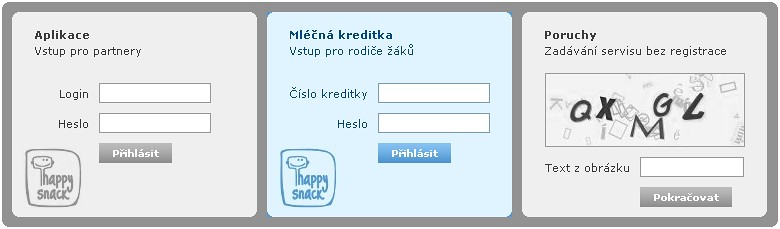 1 Kartový účet 1.1 Přihlášení do kartového účtu Pro přihlášení do aplikace internetového portálu na adrese www.happysnack.eu nebo automaty.come.