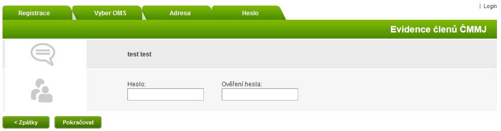 4. Krok 4 - Heslo V předposledním čtvrtém kroku musí uživatel vyplnit heslo, pod kterým se bude přihlašovat do online aplikace. Vzhled Obrázek : Registrace - krok 4 Krok 4 volba hesla 1.