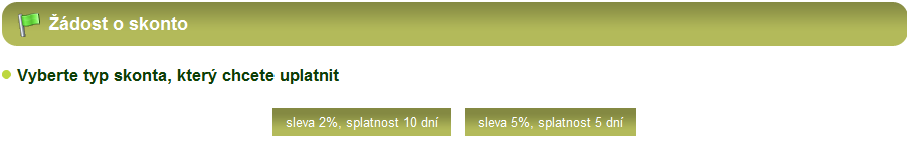 6.1.1 Předávací protokoly - skonto Pro uplatnění skonta, je možné zvolit si