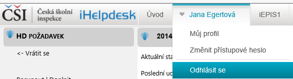 9.3 Po přihlášení zapište nový požadavek ( Zapsat nový požadavek ). 9.4 Vyberte téma požadavku (v tomto případě. elektronické záznamy o úrazech ), zapište požadavek, můžete vložit i přílohu.