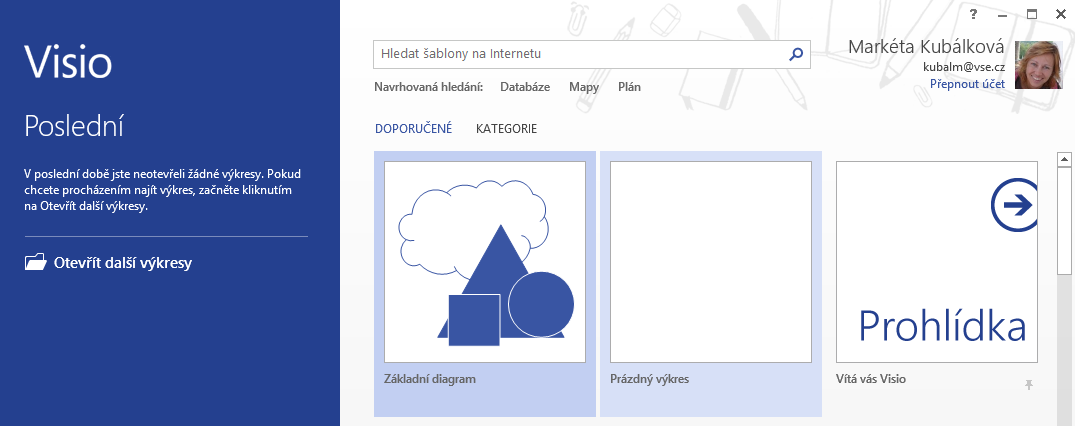 11 Visio 197 11 Visio K čemu slouží Visio Verze Spuštění Visia 11.1 Tvorba výkresu Microsoft Visio je program pro vytváření diagramů. Diagramy jsou kresleny do tzv.