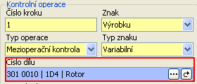 - Povolit zadávání dílu na kontrolní návodce je-li označeno lze u kontrolního kroku vkládat položku z databáze dílů (např.