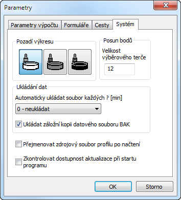 Kapitola 9 Parametry programu Krok výpočtu ploch udává přesnost / rychlost výpočtu ploch řezů. Jedná se o šířku svislého proužku ze kterých program skládá jednotlivé plochy.