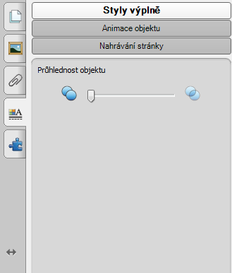 Změna vlastností u jednotlivých typů objektů: OBRÁZEK Nabídka vlastností obrázku Styly