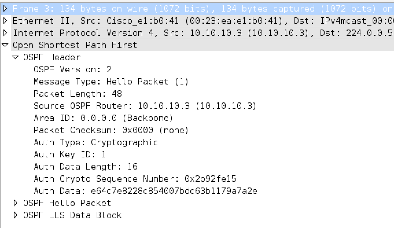 OSPF hello s