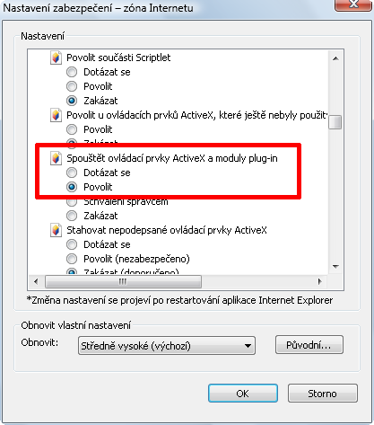 Povolení skriptování v Internet Exploreru verze 6 a vyšším 1. V otevřeném prohlížeči zvolte v nabídce Nástroje položku Možnosti Internetu. Obr. 78: Povolení v Internetu Explorer 2.