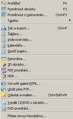 Základní zpracování v průzkumníkovi: Tlačítko Upravit a Publikovat Hromadné přejmenování Hromadná úprava rozměrů Konvertování souborů Konvertovat přímo