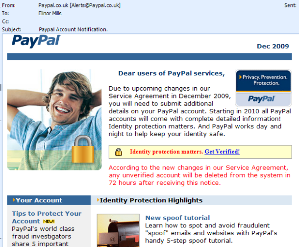 Phishing - příklad Software, aplikace
