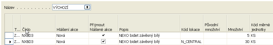 Množství Nákupní proces Důvod k nákupu požadavek 30 ks Prodejní objednávka Návrhy doplnění Nákupní objednávka Karta