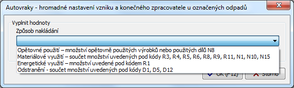 Odpady Modul Hromadné operace strana 10 U označených odpadů hromadně změnit Mění příznaky u označených odpadů. EKOKOM - konečné zpracování, sklo... Shift+Ctrl+E Určeno pro EKO-KOM.