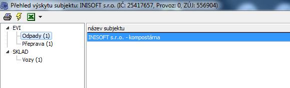 Subjekty Modul Hromadné operace strana 2 SUBJEKTY Číselník subjektů Jde o přehled firem, provozů a osob, které máme zadané v evidenci odpadu.