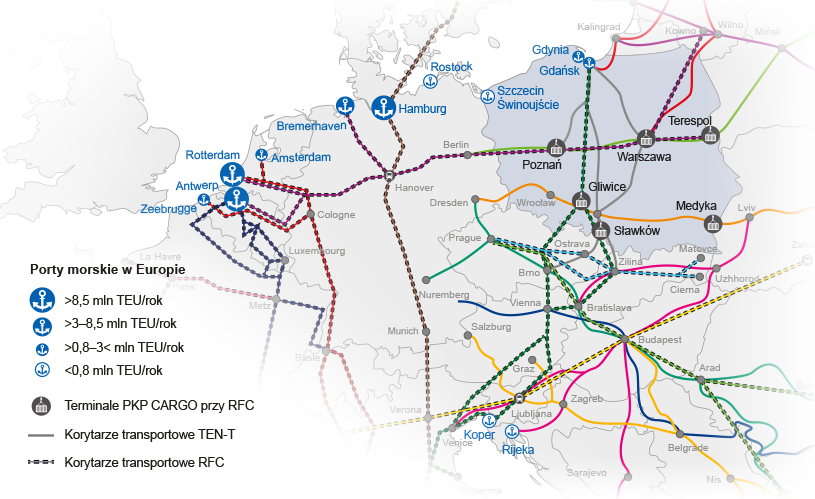 moře Námořní přístavy v Evropě Terminály PKP CARGO