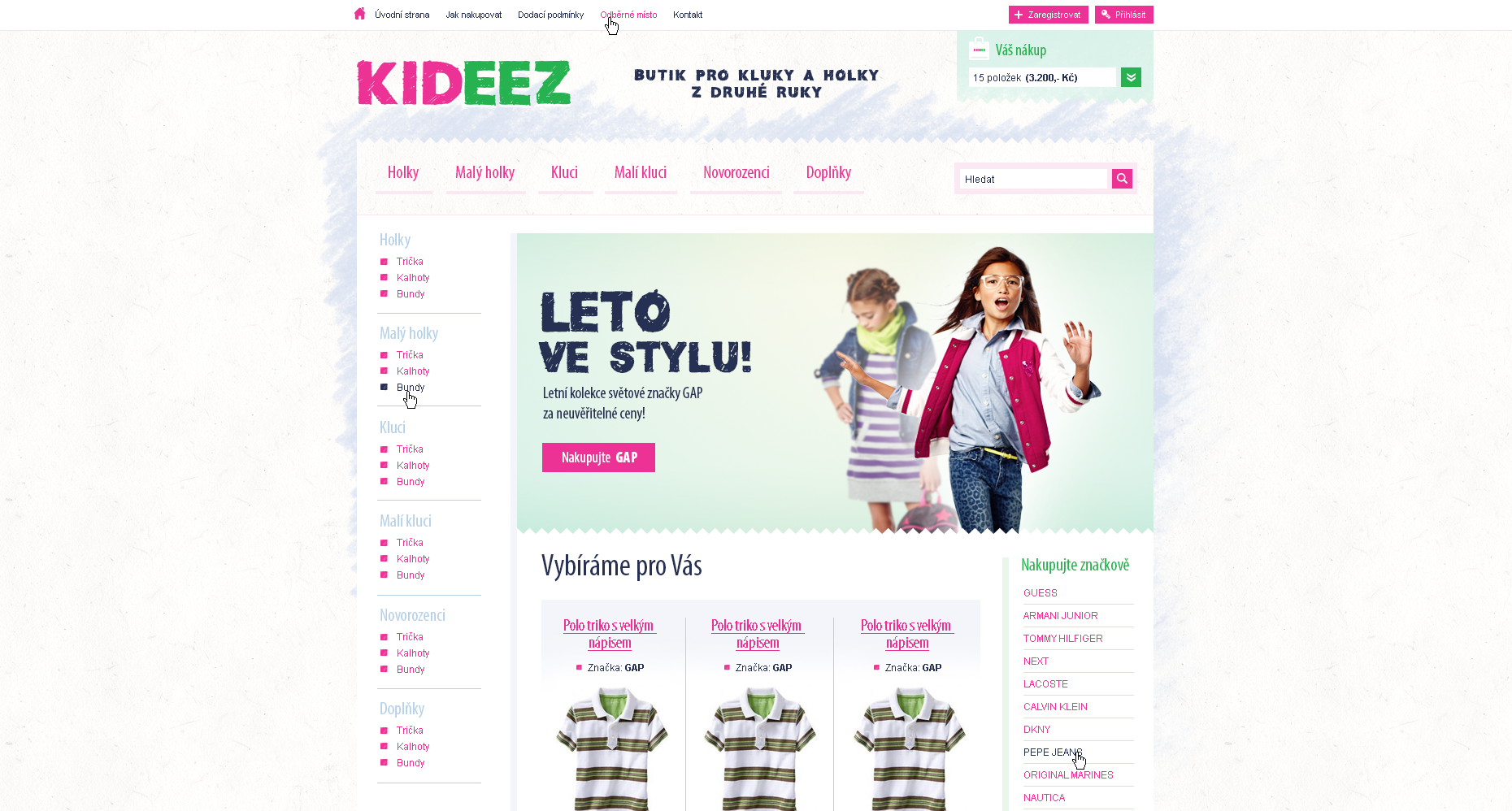 DETAIL PROJEKTU KIDEEZ Internetový obchod