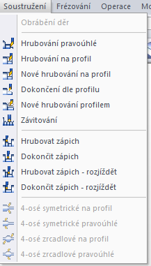 - 65 - Soustružnické cykly se zpřístupní až po vybrání nástroje. Obr. 93 7.8.