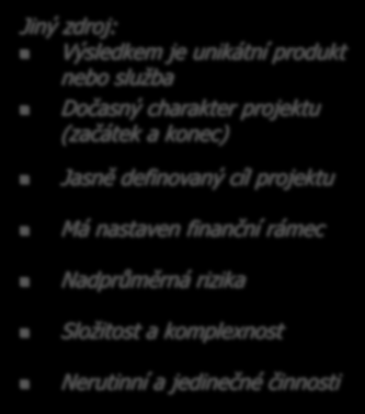 Řízení projektů - definice Řízení projektů je také soubor modelů, metod, postupů, nástrojů a technik pro plánování a řízení realizace složitých projektů.