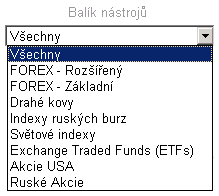 XIX 6. O BALÍCÍCH NÁSTROJŮ V řádě sekcí modulu výkaznictví je dostupná volba balíku nástrojů. Všechny nástroje jsou seskupeny do balíků. V současné realizaci se používají následující balíky nástrojů.