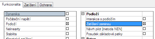 Soilin zatížení vodou a zeminou Zatížení