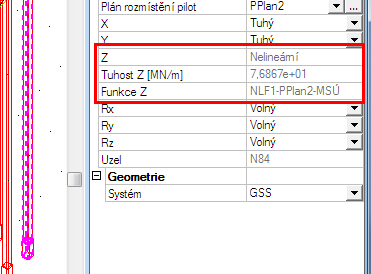 Piloty nelineární fce (Masopust) Spustíme lineární výpočet a poté návrh,