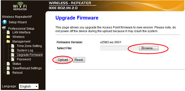 Firmware Upgrade Poznámka: Firmware je vlastně OS pro dané zařízení. Novější vylepšuje funkce zařízení a odstraňuje chyby v OS.