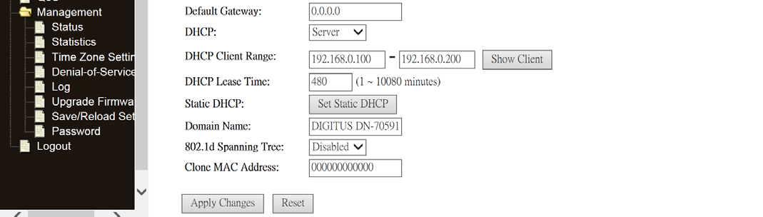 Ve webovém prohlížeči se zobrazí následující zpráva: IP adresa: Maska podsítě: Typ DHCP: Zadejte IP adresu routeru nebo adresu obnovte ve formátu odděleném tečkami Bezdrátový router technologie N