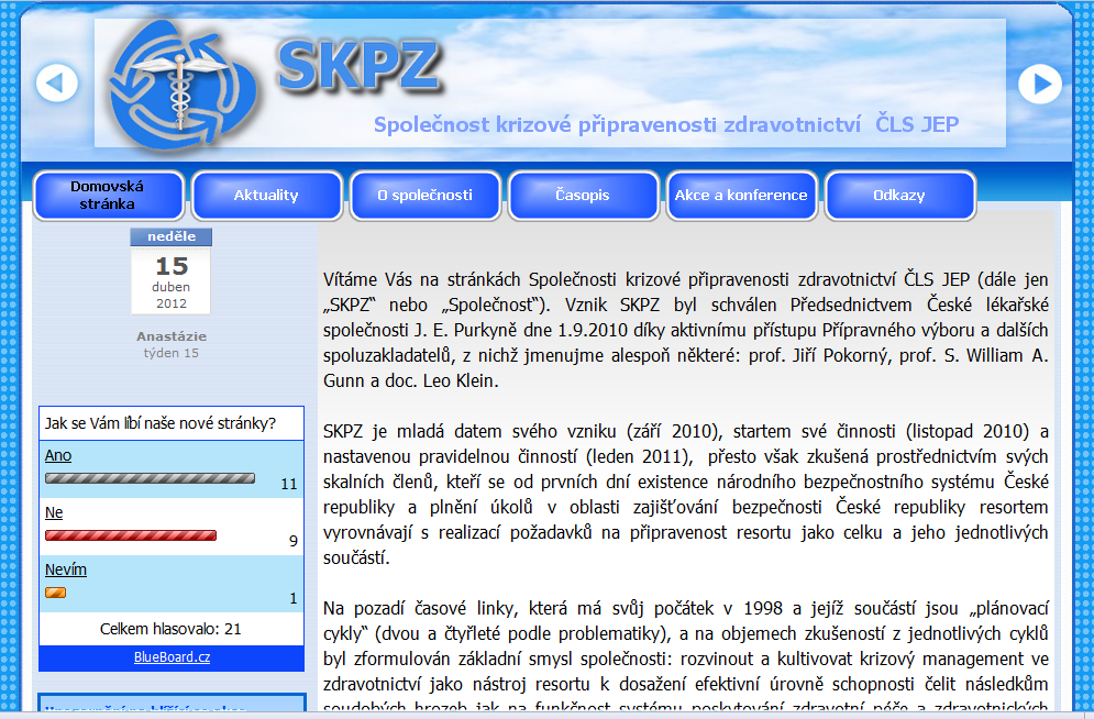 Obrázek č. 2: Ukázka hlavní webové stránky SKPZ z roku 2010 a 2011 28 6.3.4.