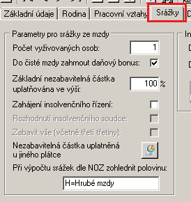 A nyní popis řešení v modulu ENTRY MZDY. (při zakoupeném doplňkovém modulu Exekuce) 1.