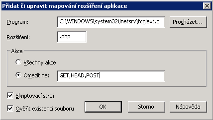 16 HelpDesk Klikněte na webový server pravým tlačítkem myši a vyberte volbu Vlastnosti. Ve vlastnostech klikněte na záložku Dokumenty. Stiskněte tlačítko Přidat a do pole dodejte index.php.