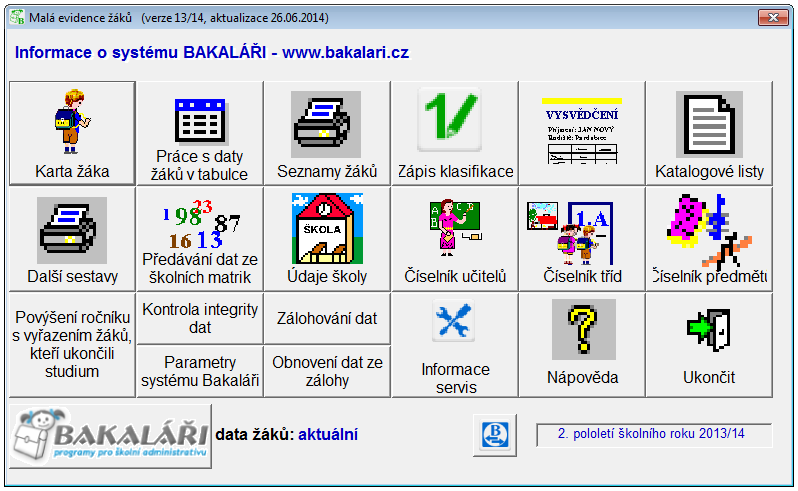 Obrázek 2: Obrázek malé Evidence (škola do 100 žáků) 2.2.1.1. Třídní kniha a webové aplikace Elektronická třídní kniha umožnuje zápis jednotlivých hodin (číslo, téma hodiny, poznámky apod.