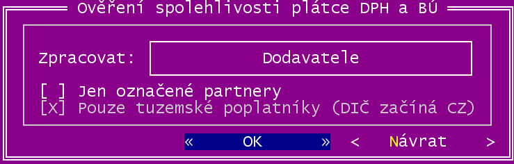 Úvod 3.2 Nespolehlivý plátce DPH (verze 23.040) 3.2.1 Karta partnera Karta partnera je doplněna o příznak stavu plátcovství DPH.