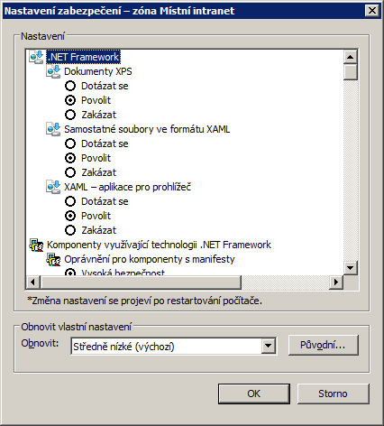 Konfigurace rozšířeného zabezpečení aplikace Internet Explorer vytváří nastavení zabezpečení, která určují možnosti procházení webů v Internetu a intranetu.
