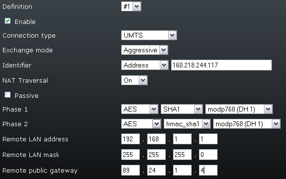 Nastavení PSK je shodné pro obě brány: Spojení 2N EasyRoute a Sierra Wireless Raven XE Sierra Wireless Raven XE je industriální UMTS router podporující IPsec spojení.