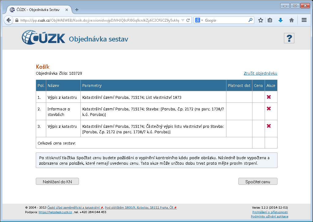 OBR. 1. Ukázka z aplikace Nahlížení do katastru nemovitostí OBR. 2.