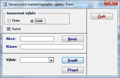 Novinky 2011+2012 1.4 17 Marketing a Operativa Nové tlačítko "Kontrola @" Na kartě marketingového výběru firem, na záložce "email" je nové tlačítko "Kontrola @".