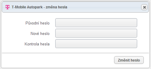 1.2 Změna hesla Z bezpečnostních důvodů si každý uživatel aplikace T-Mobile Autopark musí po prvním přihlášení změnit heslo.