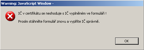 Po potvrzení tlačítkem OK se číslo, pod kterým byla přijata registrace, zapíše také do formuláře.