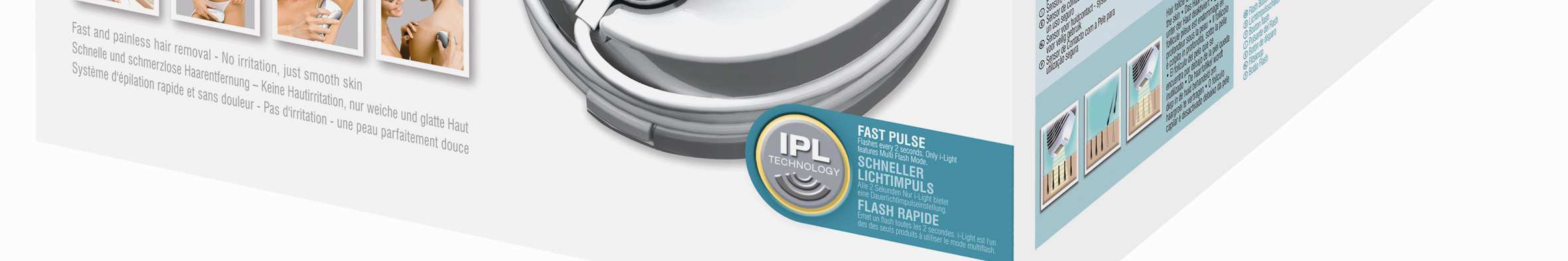 Depilace IPL4000 I-Light Essential IPL technologie pro bezbolestné odstraňování chloupků bez podráždění pleti. Užijte si výsledky, které vydrží až 12 týdnů.