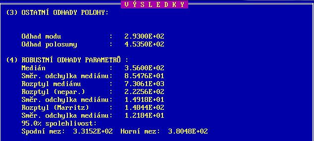 Obrázek 43 ADSTAT výsledky transformace Obrázek 44 ADSTAT výsledky klasických