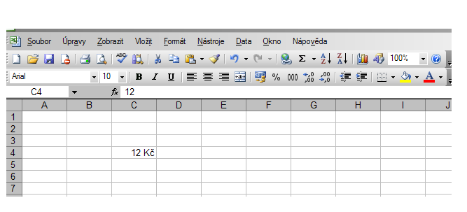 Pozice aktivní buňky Excel tabulkový procesor Označená aktivní buňka Řádek vzorců zobrazuje úplný a skutečný obsah buňky Typ buňky řetězec, číslo, vzorec, datum Oprava obsahu buňky F2 nebo v řádku