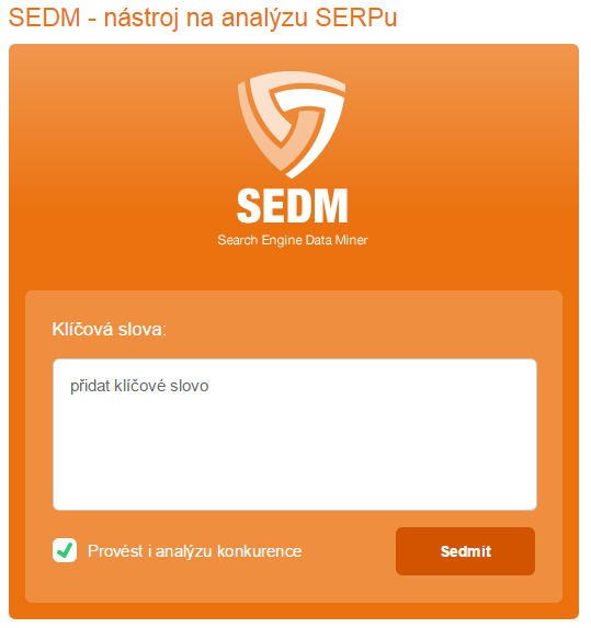 Optimalizace webových stránek 57 kávat ručně a tak bude využito možností automatizovaného nástroje SEDM 16 (Search Engine Data Miner) od