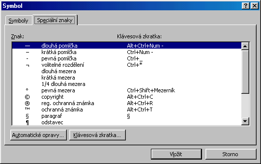 40 Obr. 21 Dialogové okno Symbol karta Speciální znaky 5.6 Komentář Komentář je poznámka, kterou můžeme vkládat do dokumentu.