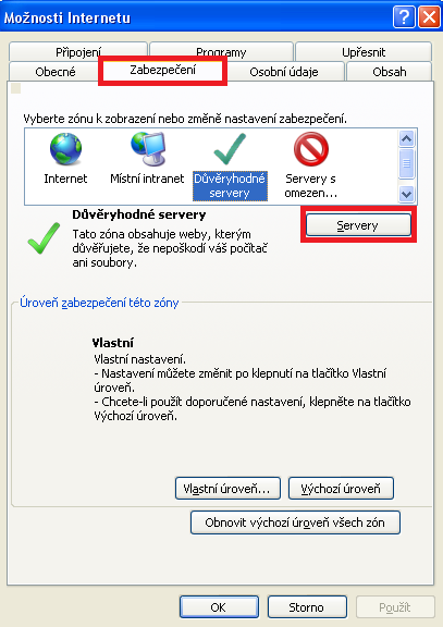 2.2.3 Kontrola povolení ActiveX komponent Pro korektní funkci všech modulů CS OTE je nutné zkontrolovat, popř.