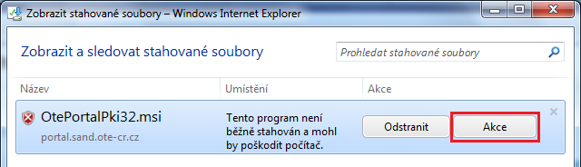 však přihlášení se na stránky https://portal.ote-cr.cz/otemarket s právy lokálního administrátora. Důvodem je instalace knihoven do úložiště, kam nemusí mít běžný uživatel přístup.