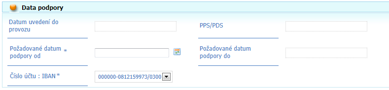 Schváleno status, při kterém je žádost schválena a připravena pro zadávání měsíčních výkazů a zasílání podpory.