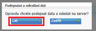 4) Potvrdíme odeslání dat