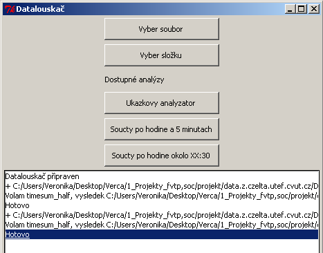 6.3.1 Program pro tvorbu hodinových toků Vzhledem k vysokému počtu zpracovávaných spršek nebylo možné vytvářet hodinové toky manuálně.