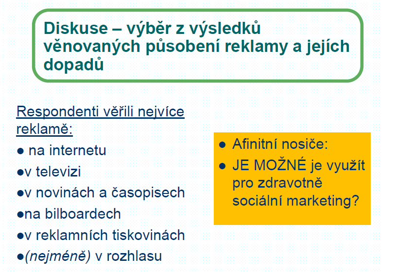 Vliv reklamy na životní styl dětí 11-15 let Mgr.