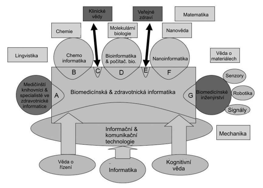 Mantas a kol. Doporučení Mezinárodní asociace medicínské informatiky (IMIA) cs5 Obrázek 2: Biomedicínská a zdravotnická informatika a příbuzné obory.