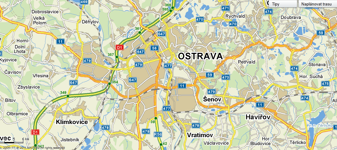 Přílohy: Příloha č. 1: Mapa Ostravy a okolí (upraveno podle www.mapy.